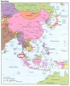 colored map of the Asia Pacific 