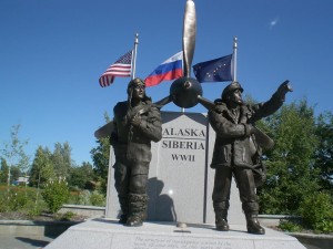 Figure 3: A monument to the Lend-Lease Program during WWII, which saw the US transfer control of ~8,000 military aircraft to the Soviet Union. A poignant example of successful cooperation between two world-powers in the Arctic. Photo Credit: Dmitry Streletsky
