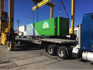 Figure 2: One of Vertical Harvest Hydroponic's Arctic-ready containerized growing systems being loaded onto a truck for delivery. Source: Vertical Harvest Hydroponics