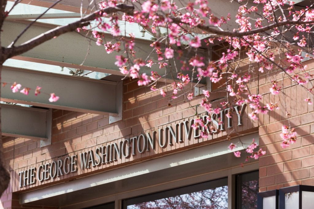 Picture of the George Washington University Sign