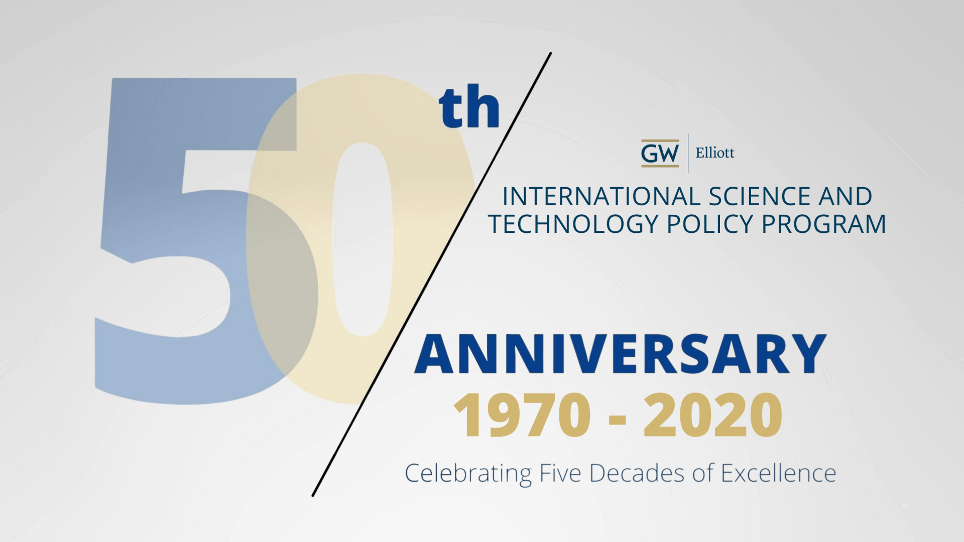 Graphic denoting the 50th Anniversary of the International Science and Technology Policy program