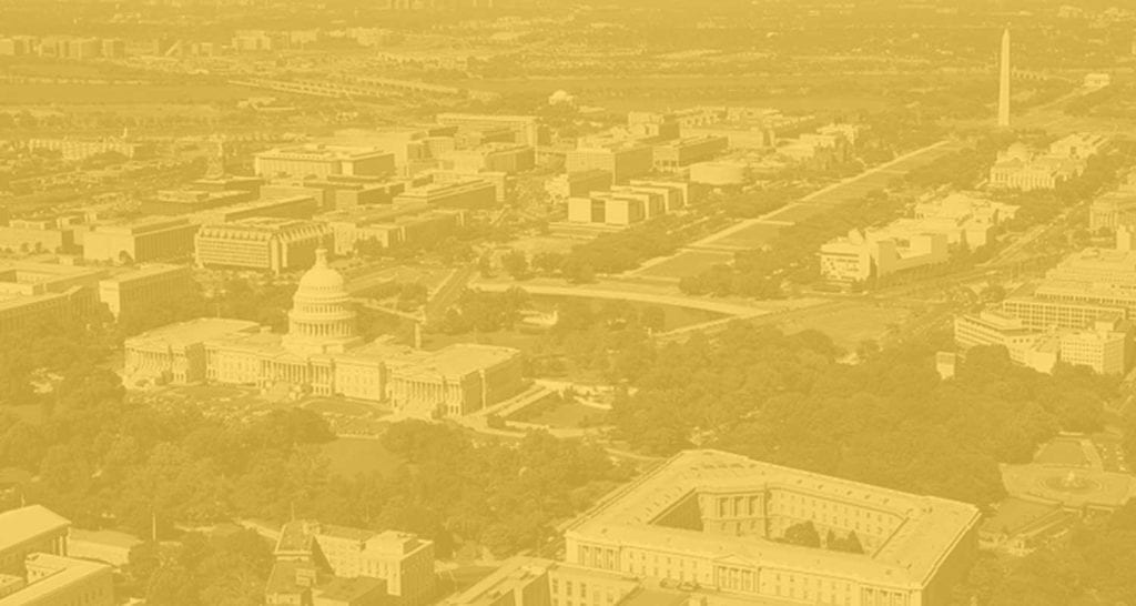 DC skyline shot with a yellow color overlay