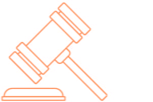 Orange gavel icon
