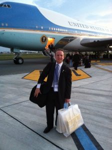 David Solomon in front of AirForce One
