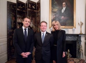 David Solomon with President Macron and Mrs. Macron