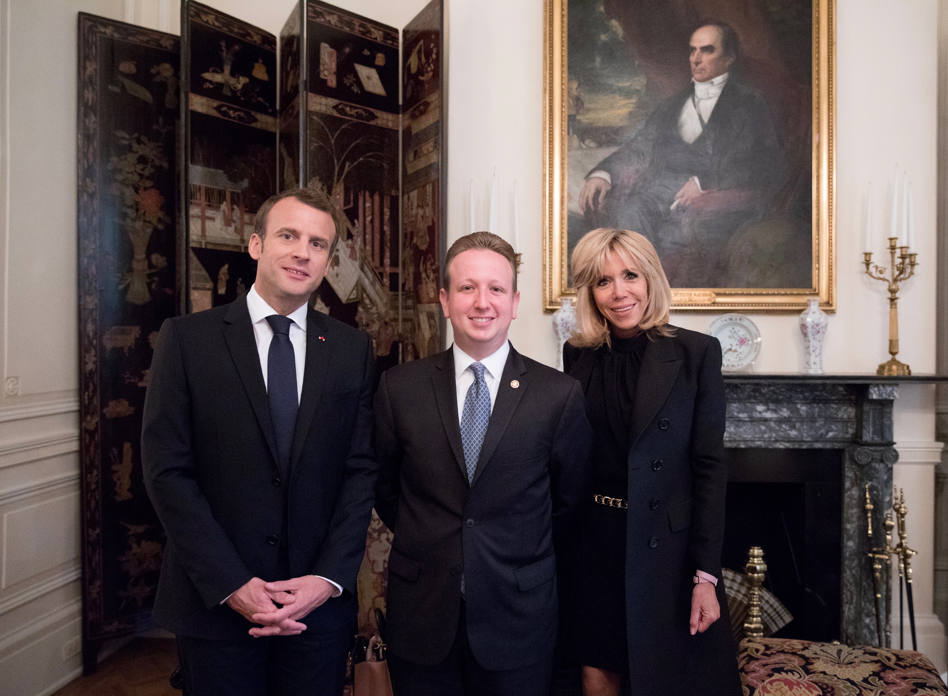 David Solomon and President and Mrs. Macron