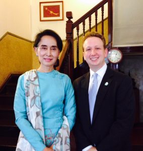 David Solomon and State Councilor Aung San Suu Kyi 