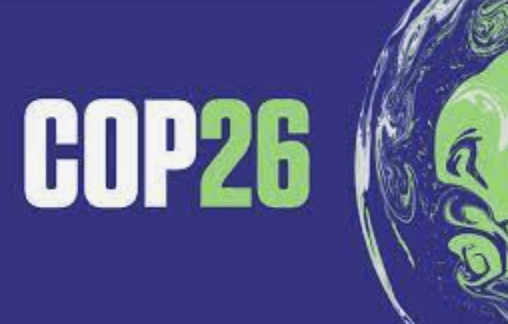 COP26 logo and globe illustration