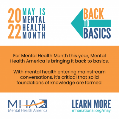 Mental Health Awareness Month Back to Basics logo
