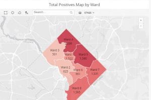 Total Positives Map by Ward image for Washington DC 