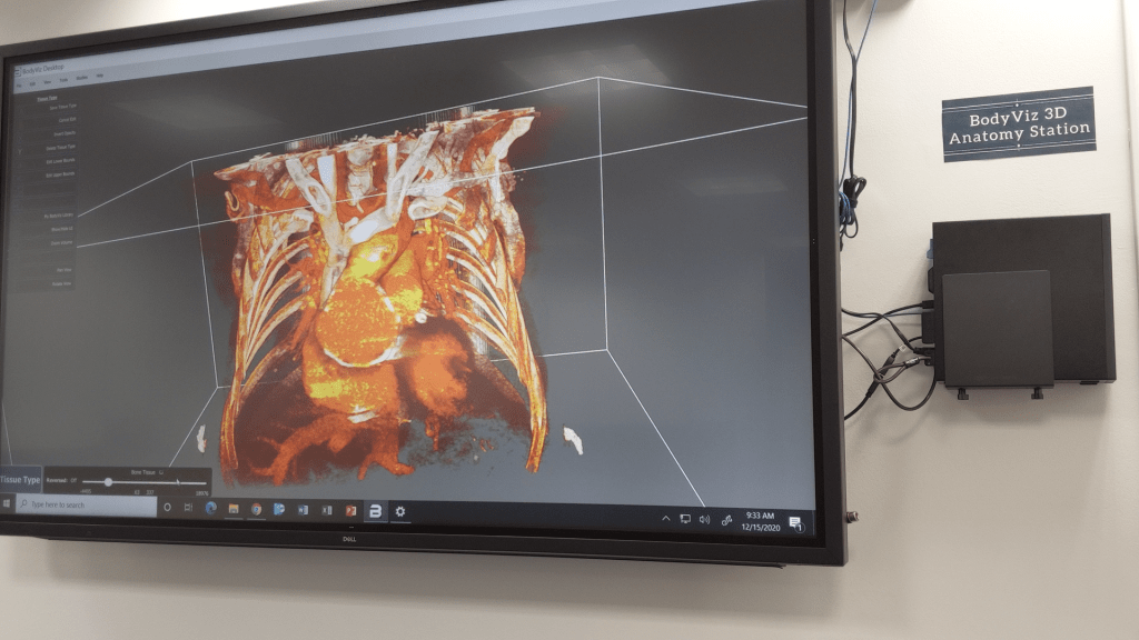 Photo of the BodyViz 3D Anatomy Statioin.