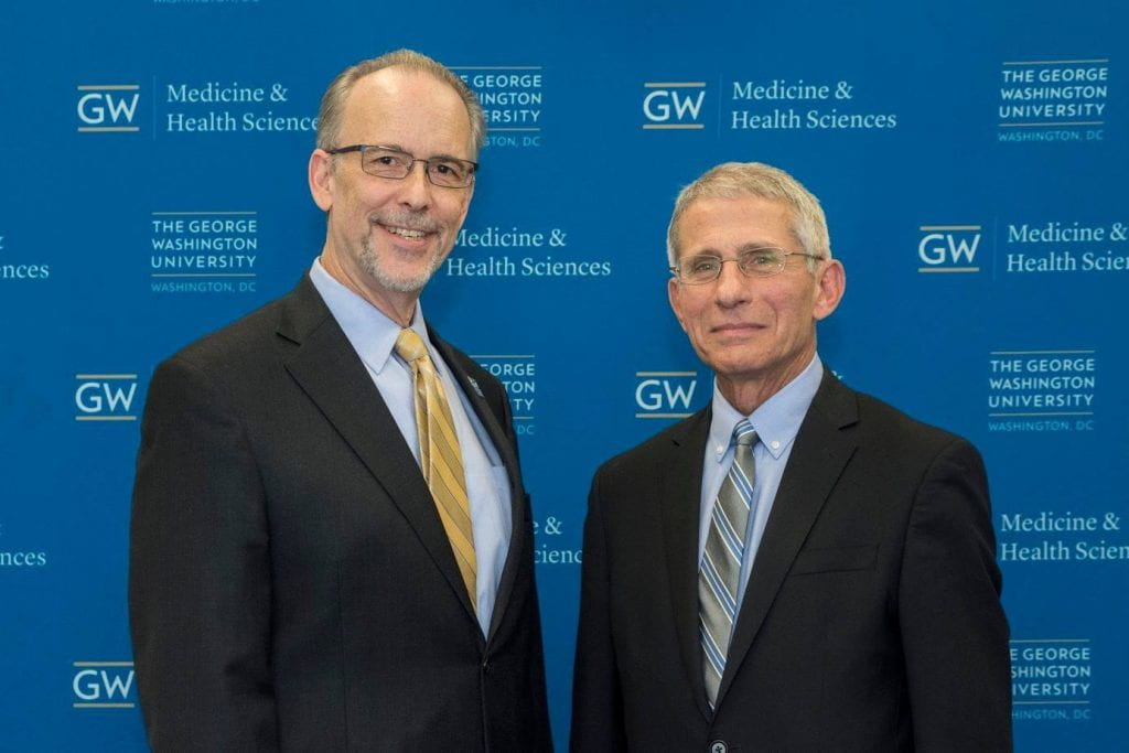 Dr. Lawrence "Bopper" Deyton standing next to Dr. Anthony Fauci.