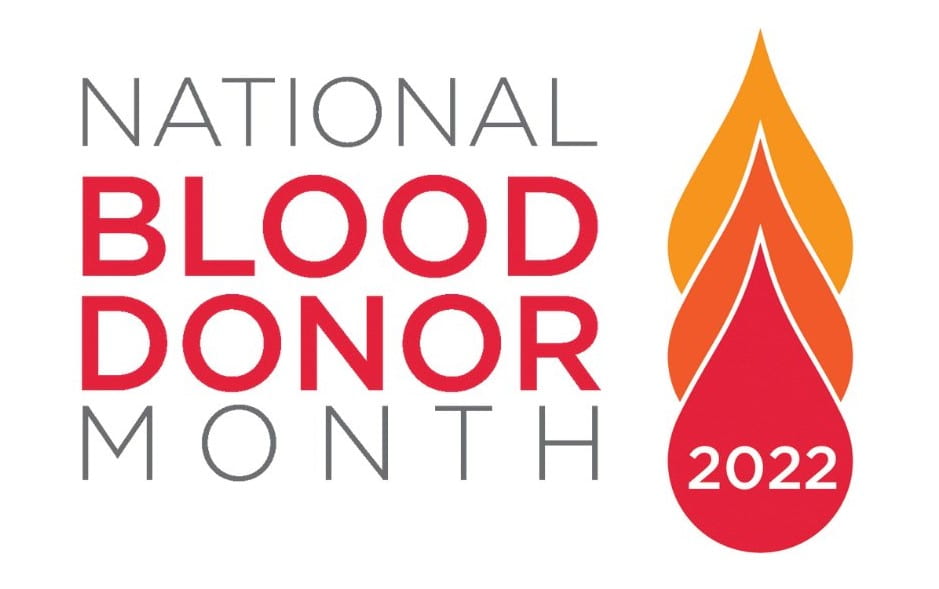 National Blood Donor Month 2022 Logo.