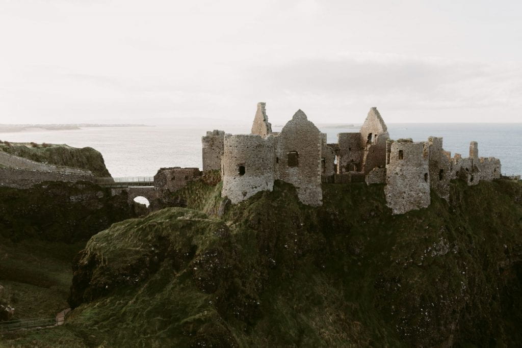 Color photograph of castle ruins
