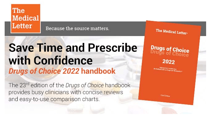 Promotional image of The Medical Letter and Drugs of Choice 2022.