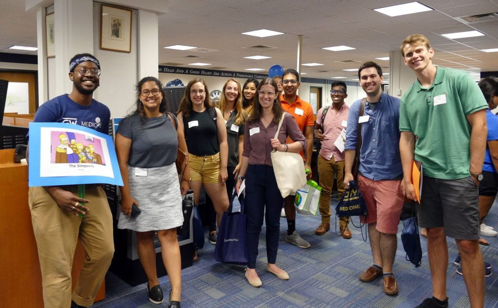 SMHS MD Class of 2023 students at their Himmelfarb Library orientation back in August of 2019.