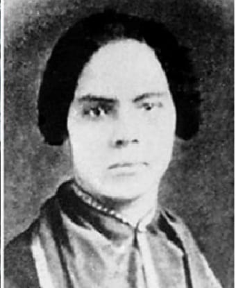 Black and white photograph of Mary Ann Shadd Cary. 