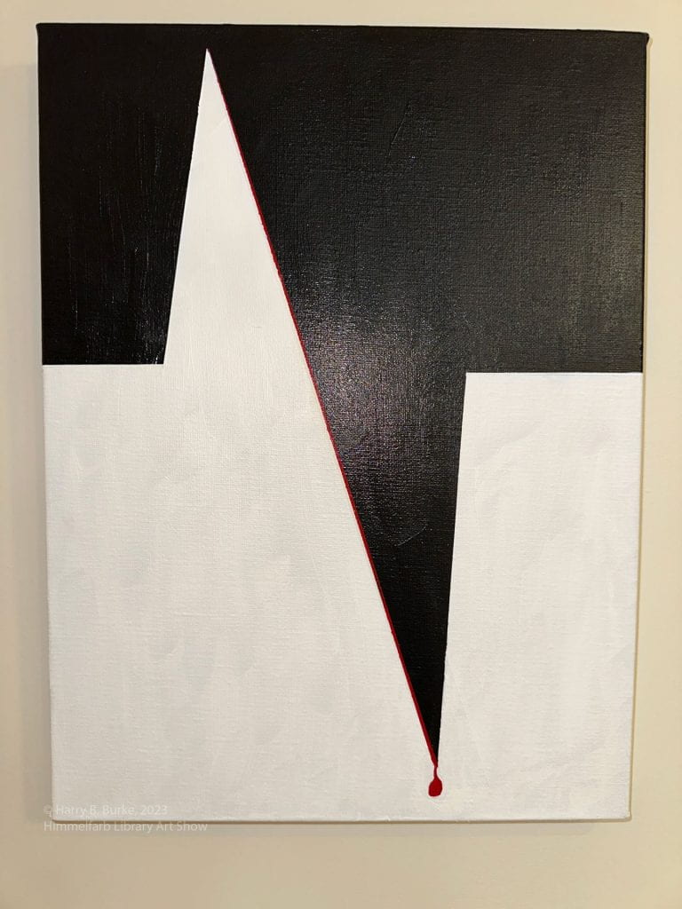 Abstract black and white painting.