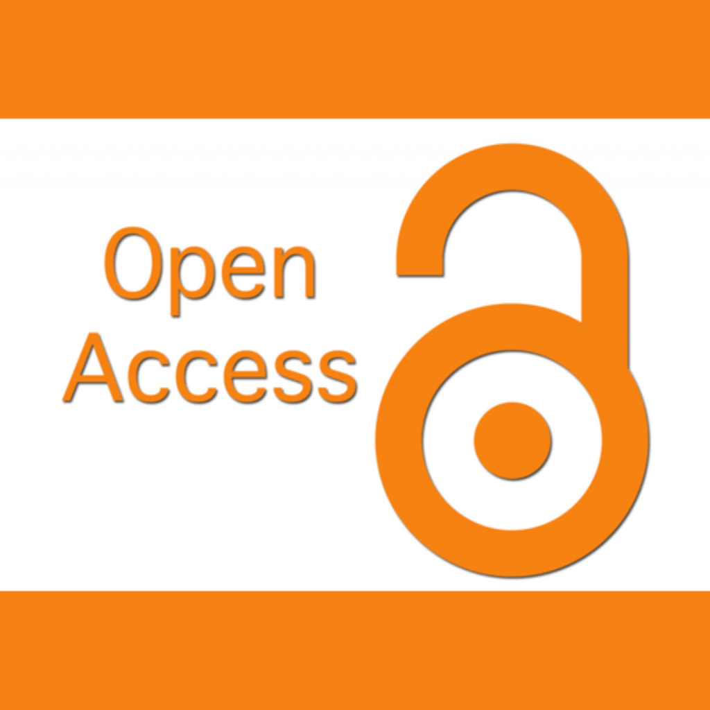Image with the text Open Access and open acces @ symbol.