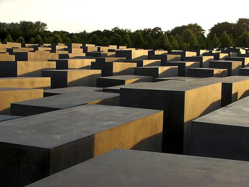 Close-up of stones at Holocaust Memorial, Berlin, Germany.
