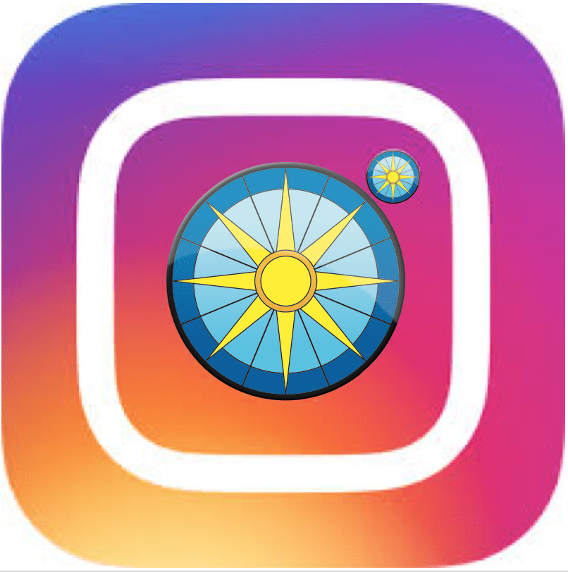 The Instagram logo overlaid with the UHP logo
