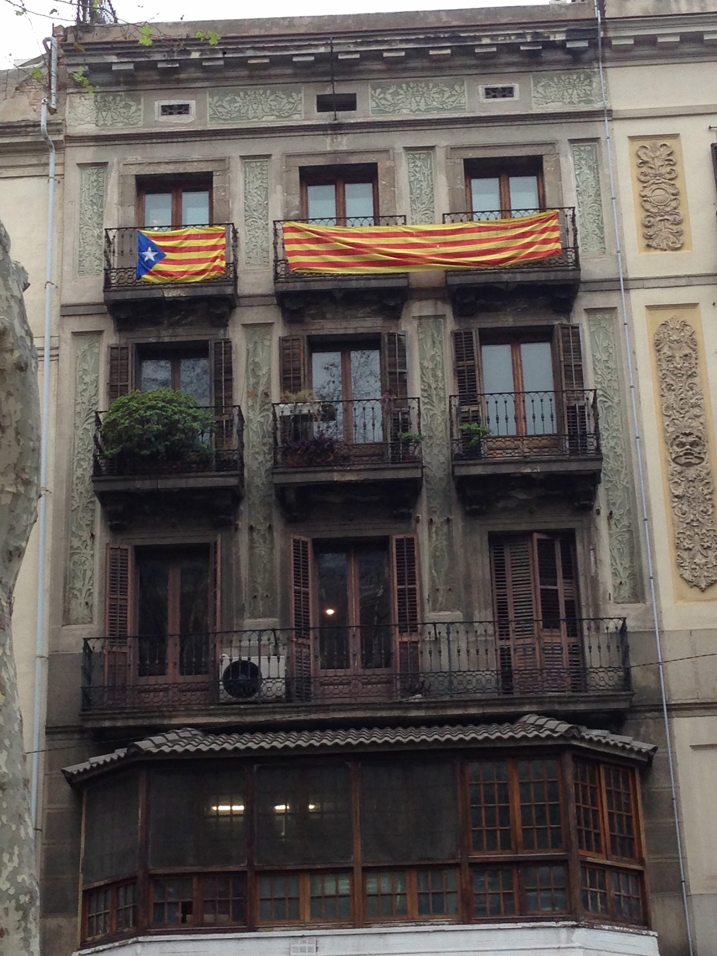 Catalan flags are common in the region, but as momentum for secession has increased in the last few months, so has the presence of Catalan independence flags.