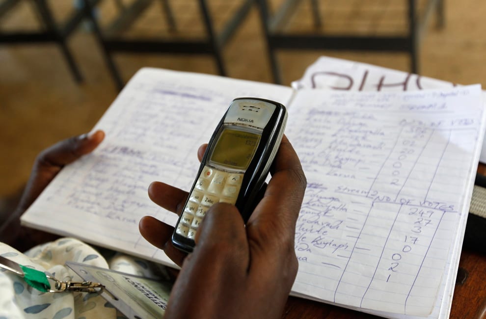 Tallying election results with the aid of cellphones in Kenya