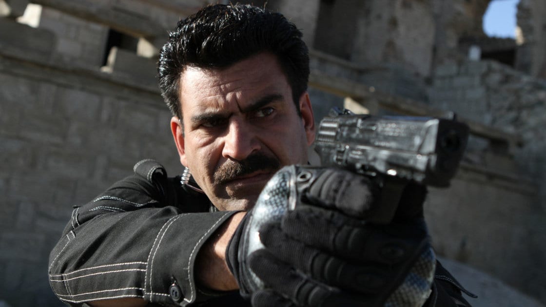 Kamran (actor Najebullah Sadiq) is the hardened but principled veteran police officer on Eagle Four, an Afghan TV show that its creators hope will have a positive effect on Afghans' attitudes toward the real police. Credit: Tolo TV/ Wakil Kohsar