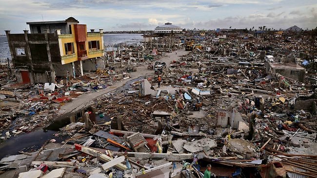 The disaster left in Tacloban City, the Philippines after Typhoon Yolanda. Credit: theaustralian.com.au