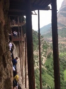 narrow walkway at a monastery in China